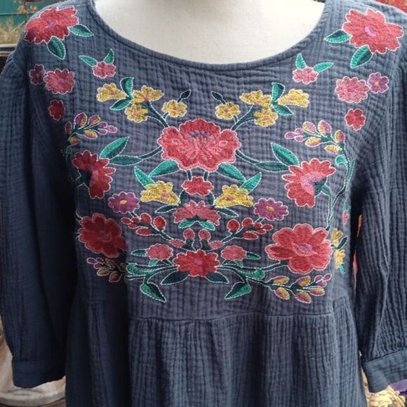 Umgee Embroidered Cotton Shift Cottagecore - Picture 2 of 10